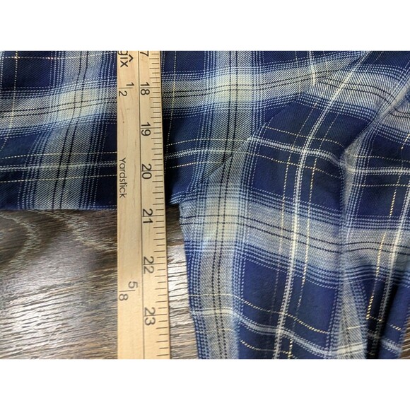 Belle by Kim Gravel Gold Stitch Plaid Tunic Top Small - Picture 6 of 8